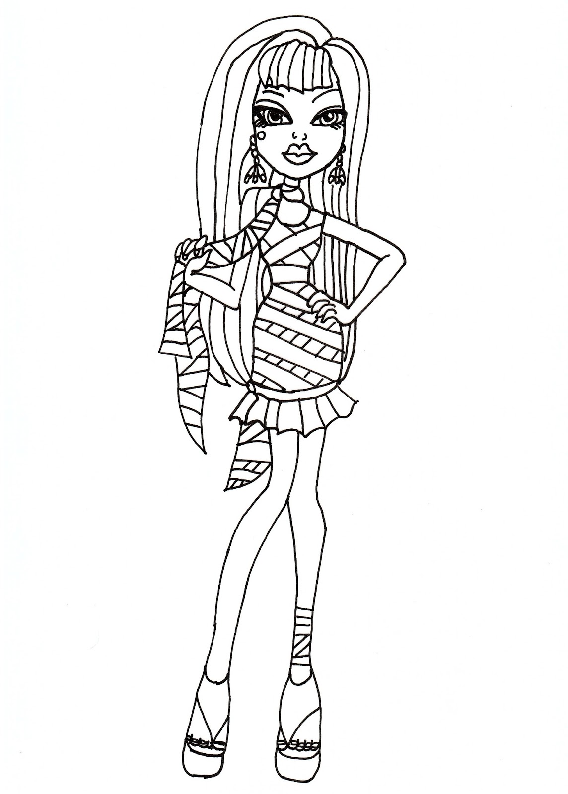 Free Printable Monster High Coloring Pages: Cleo Scaris Coloring Sheet