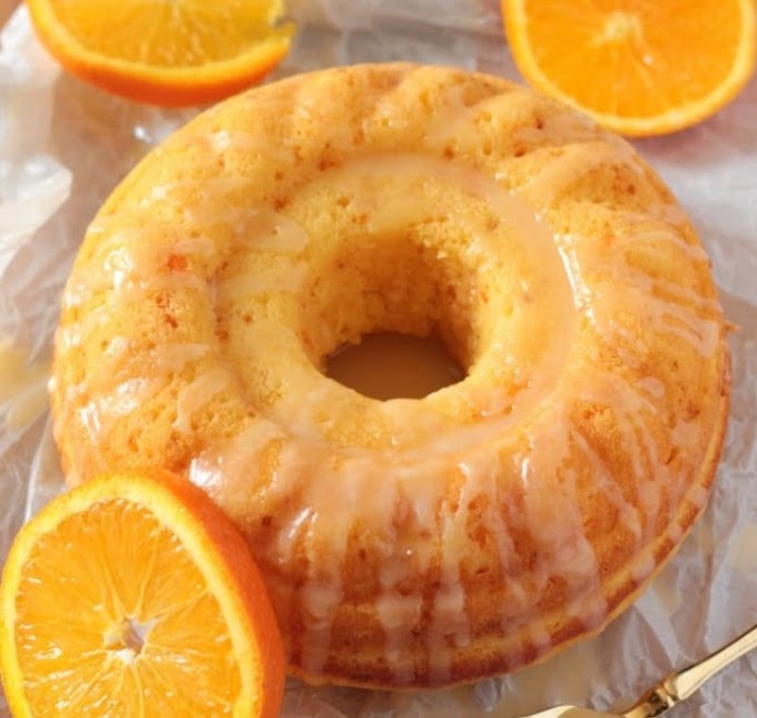 Easy Glazed Orange Bundt Cake #teatime #cake