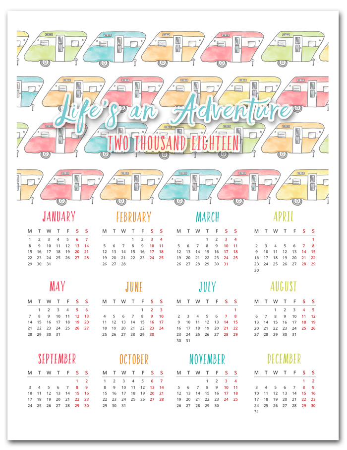 Vintage Camper Calendar i should be mopping the floor