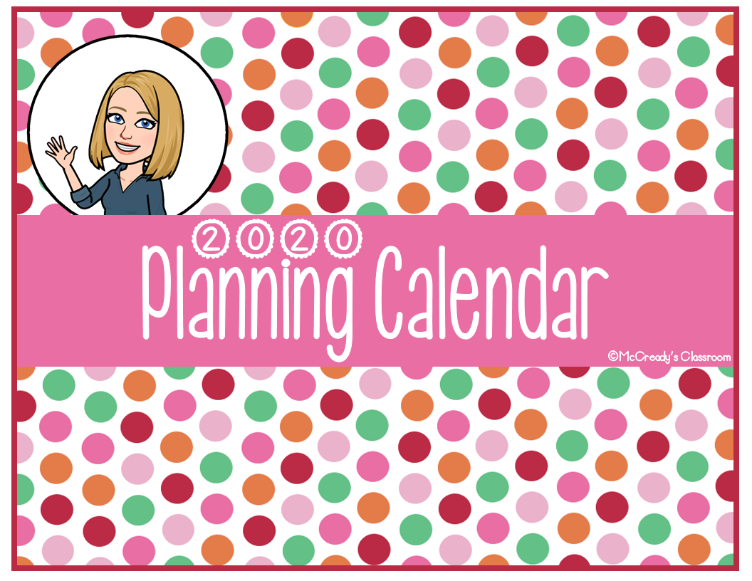 Mccreadys Classroom 2020 Calendar Printable
