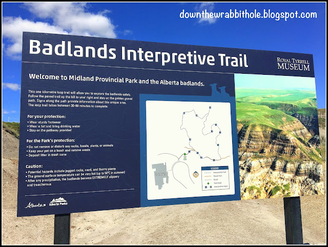 Royal Tyrell Museum's Badlands Interpretive Trail sign