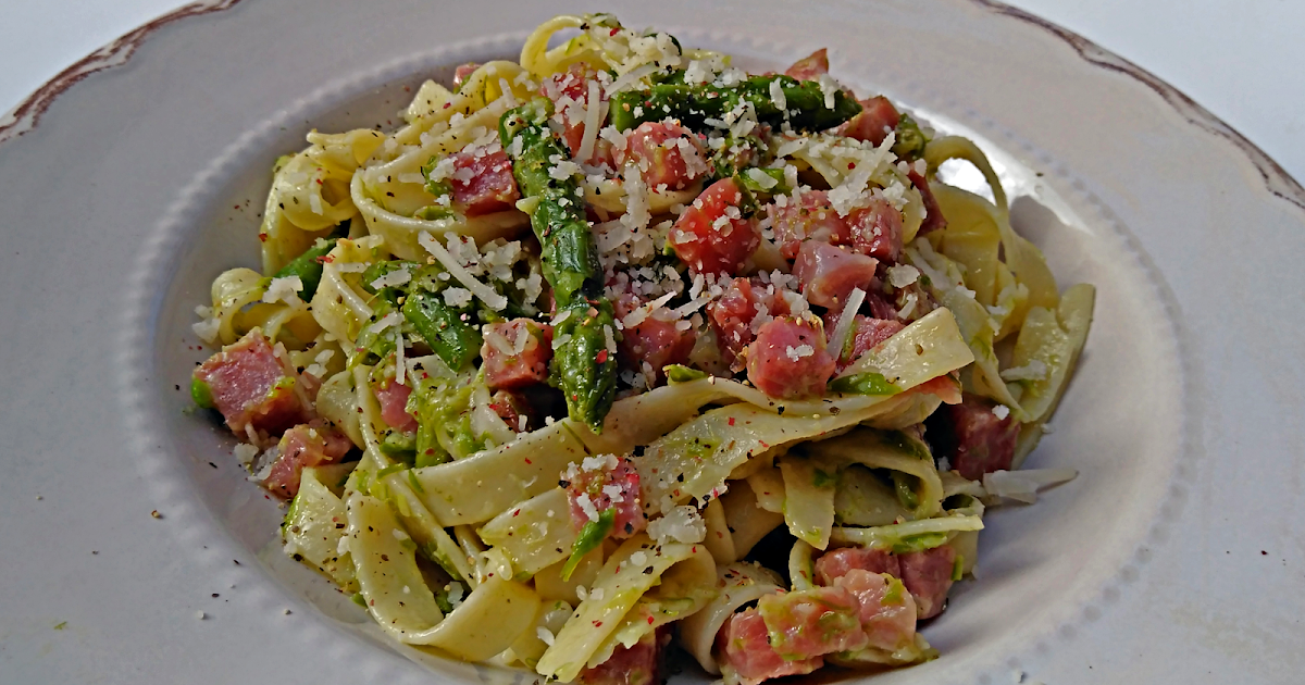 Asparagus & Crispy Bacon with Tagliatelle Recipe