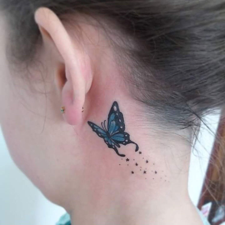 Mytattooland Com Neck Butterfly Tattoos.