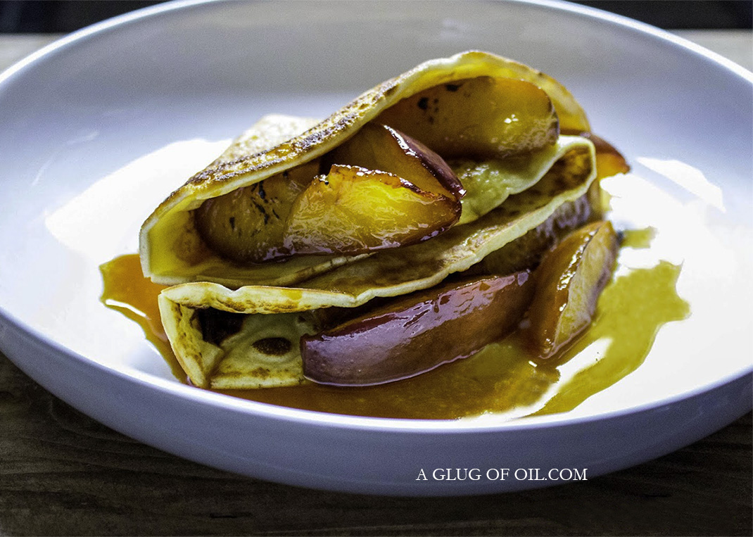 Pancakes with Caramelised Nectarines