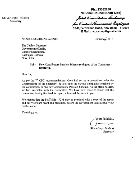 NC JCM (Staff Side ) Letters to Secretary, DoPT, Secretary MoF