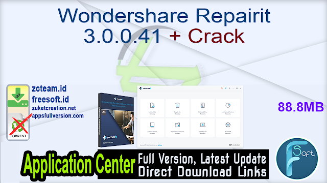 Wondershare Repairit 3.0.0.41 + Crack_ ZcTeam.id