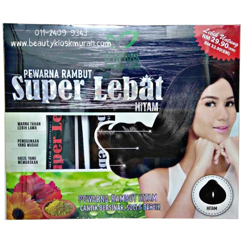 SUPER LEBAT PEWARNA RAMBUT (HITAM) D'HERBS BEAUTY KIOSK