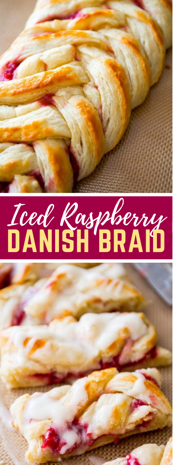 Iced Raspberry Danish Braid #desserts #sweets