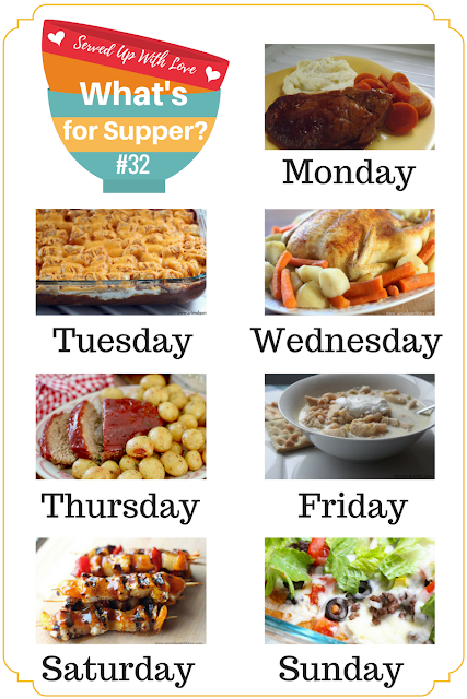 Instant Pot Meatloaf and Potatoes, Taco Tater Tot Casserole, Crock Pot BBQ Chicken, Hawaiian Chicken Skewers and more at What's for Supper Sunday at Served Up With Love. 