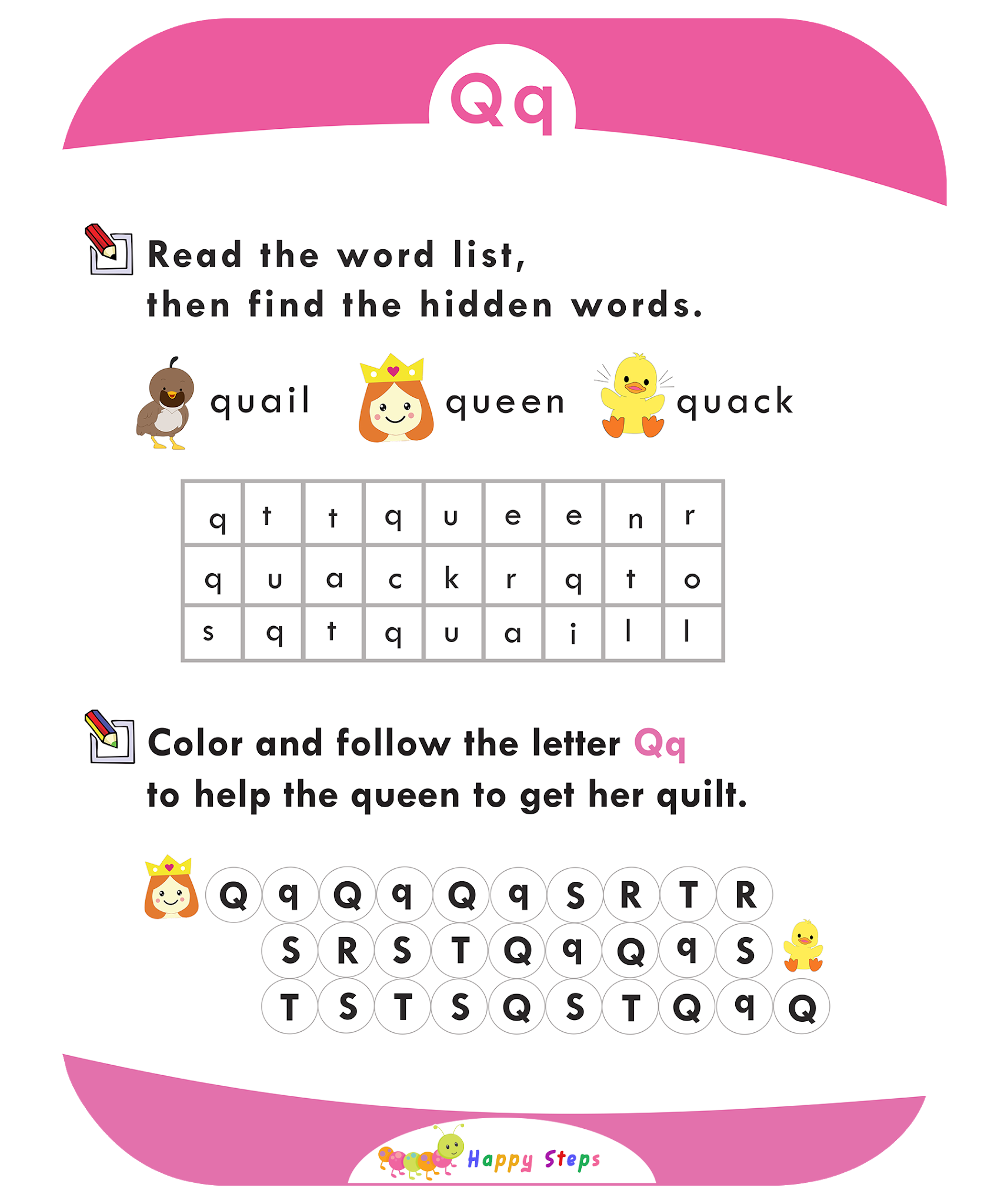 Activity Worksheet 3 Letter Q