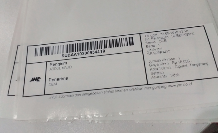 Cara Mengirim Paket Dokumen Surat Melalui Jne Aditya Webcom