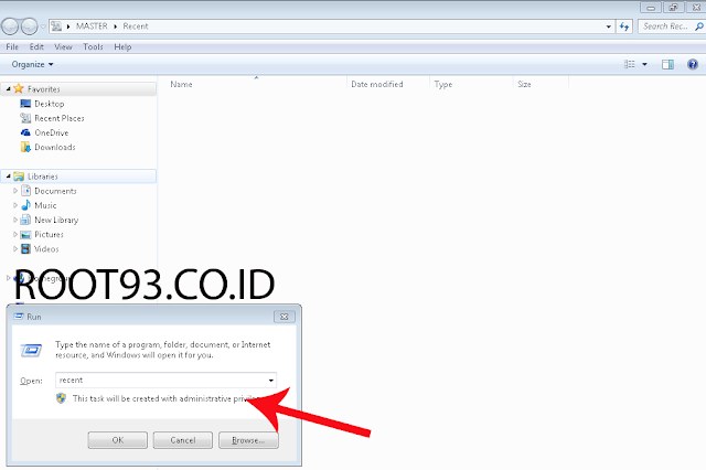 mengakses recent win 7 dari run mengakses recent win 7 dari run