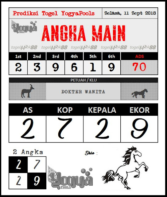 PREDIKSI YOGYA POOLS 11 SEPTEMBER 2018 Prediksi Togel Hari Ini