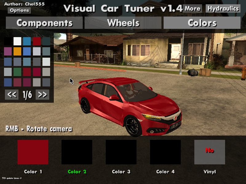 Visual Car Tuner V 1.4 for GTA San Andreas Zaeem Gaming Zone