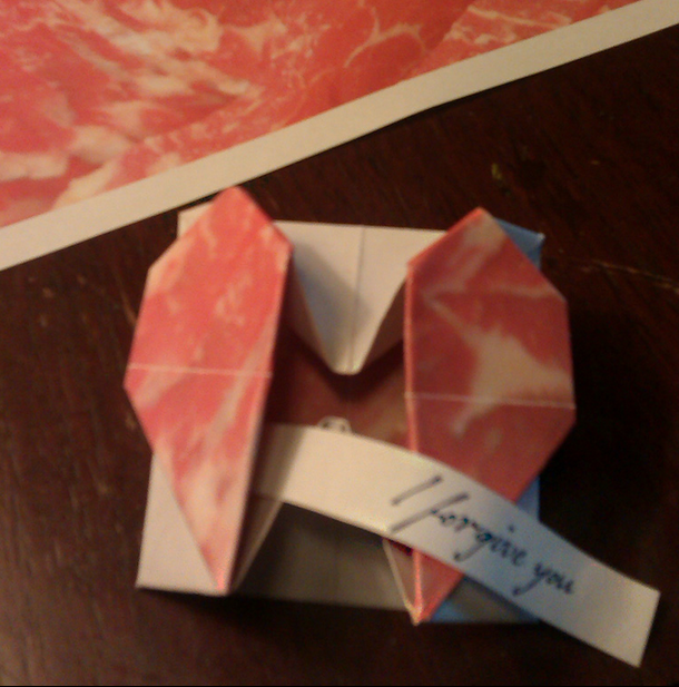 American Gods Table, Feeding Hannibal Origami Heart by Alex Yue