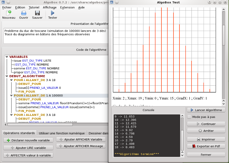 Algorithmique avec Algobox