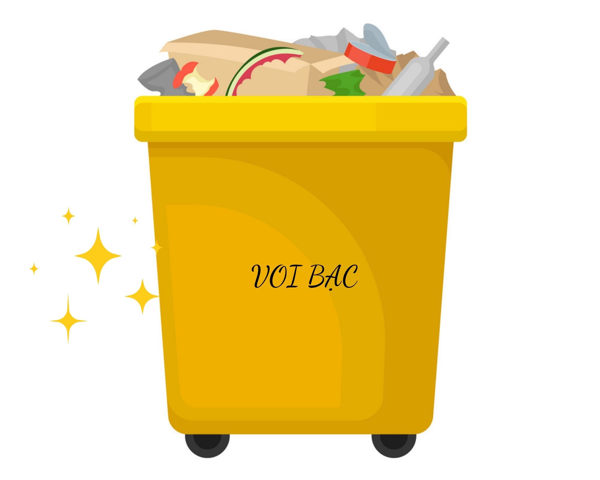 Thùng Đựng Rác Màu Vàng