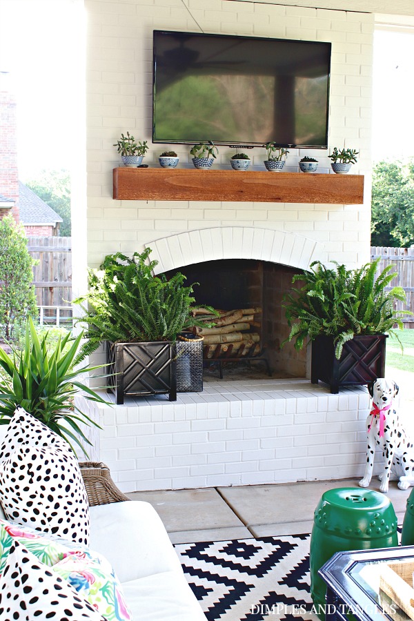 Diy Painted Brick Exterior Fireplace, White Brick Outdoor Fireplace