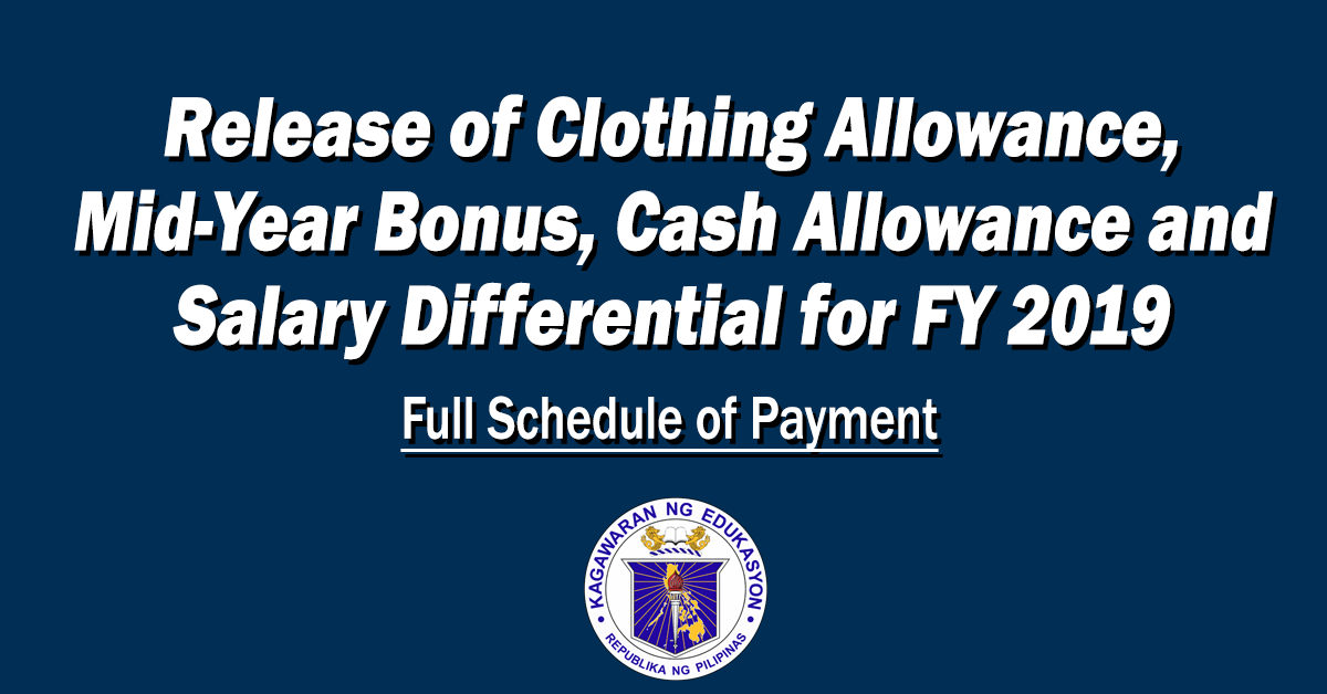Clothing Allowance, MidYear Bonus, Cash Allowance, Salary Differential