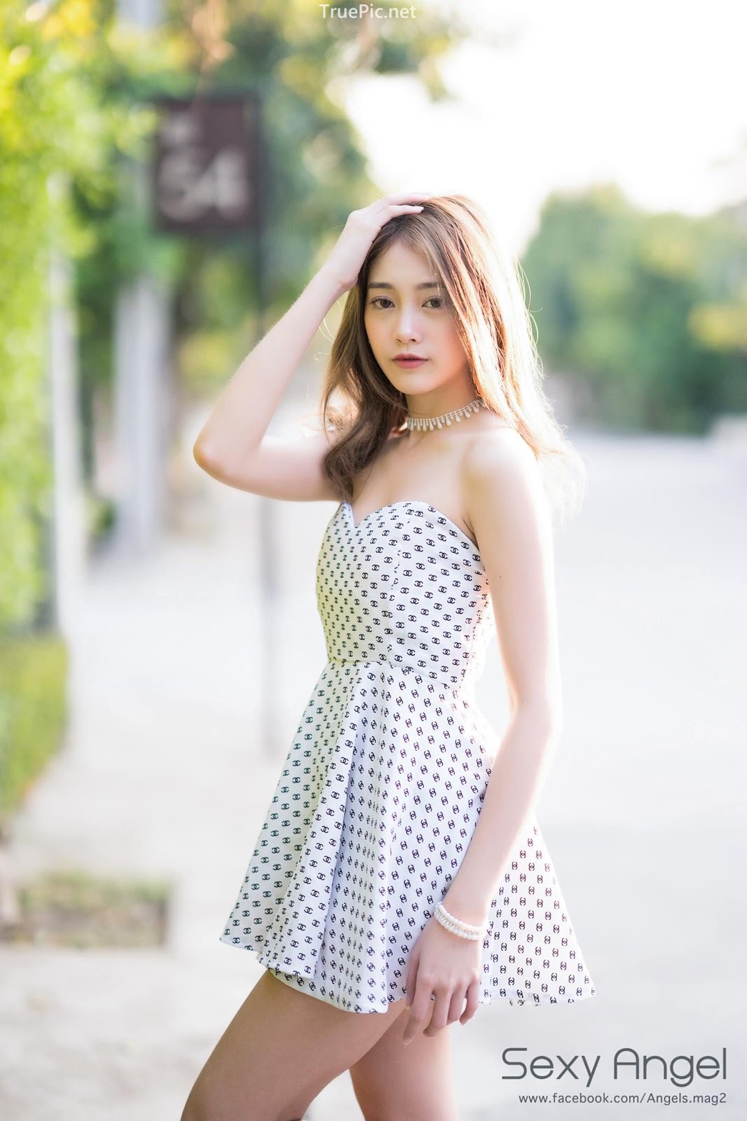 Thailand angel model Pimploy Chitranapawong - Welcoming the sun with Sweetheart mini dress