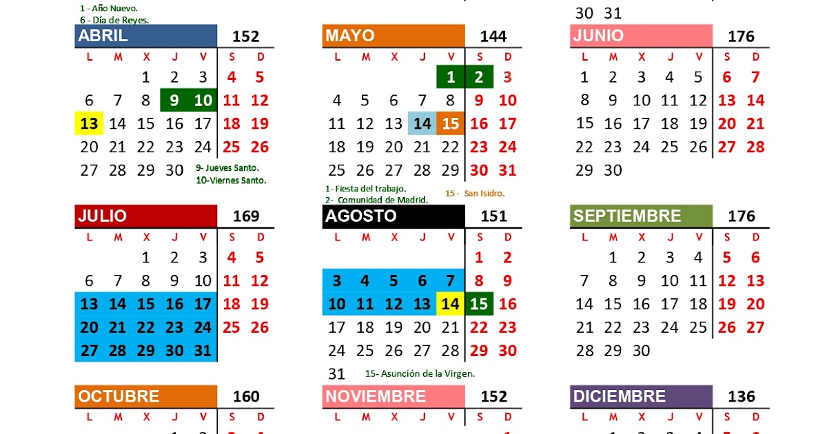 Calendario Laboral 2023 Madrid Construccion IMAGESEE