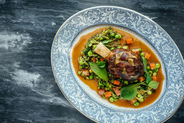 Lamb Shank Peas Wild Garlic