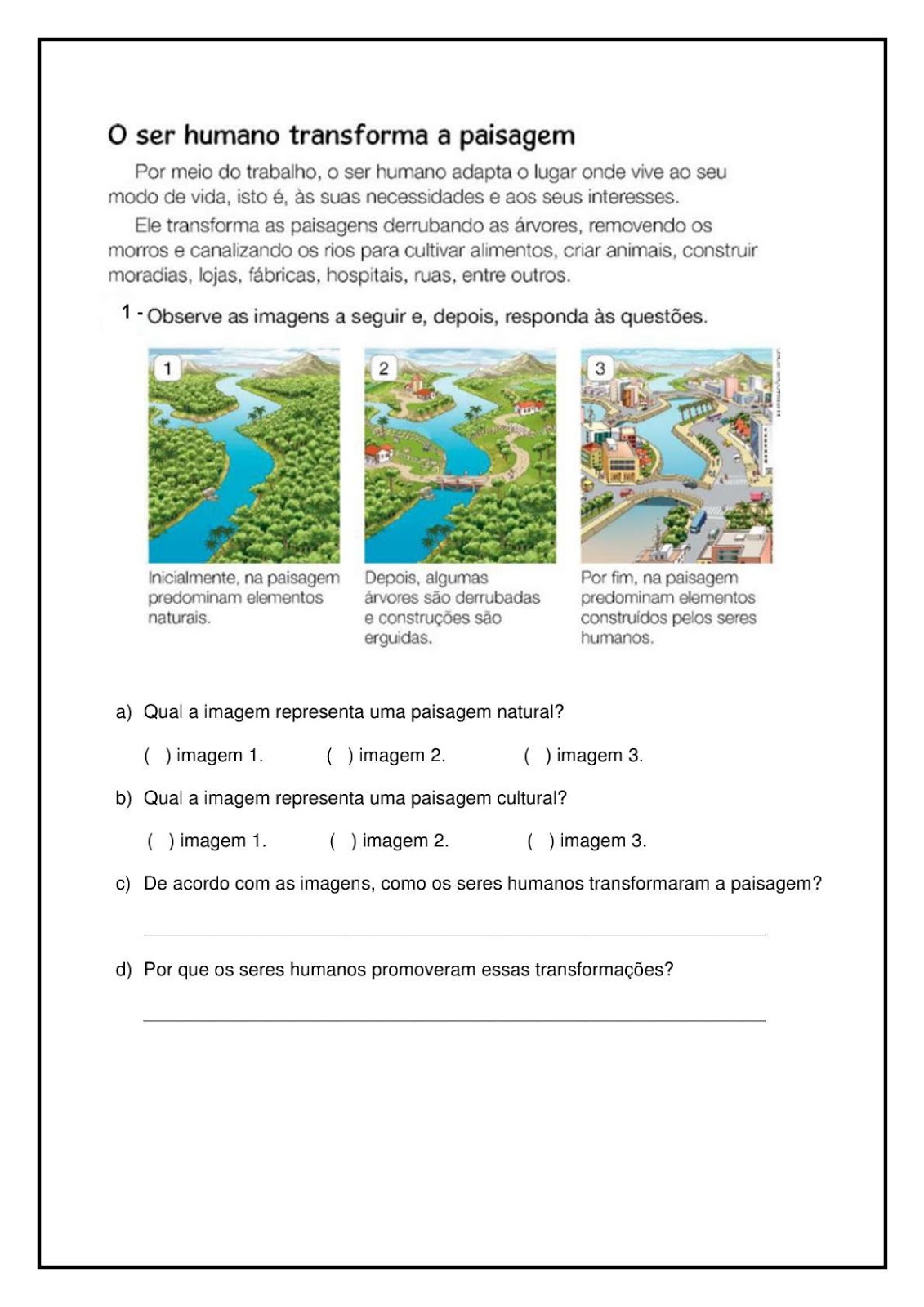 Blog Educação e Transformação Geografia paisagem natural e modificada