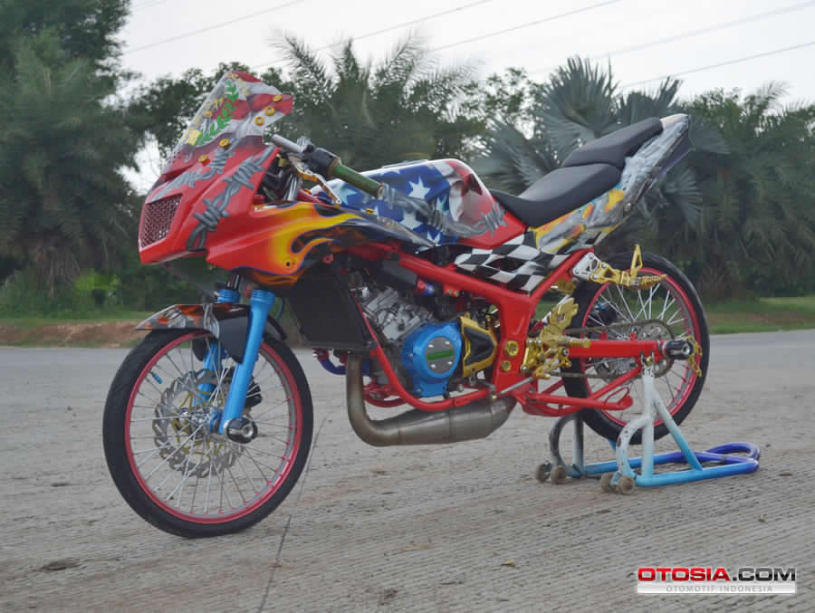 7 Gambar Modif Ninja RR, Drag Style Kawat Berduri Terbaru Paling Keren