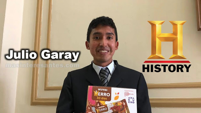 Julio Garay pagan premio de History Channel con las galletas contra la anemia