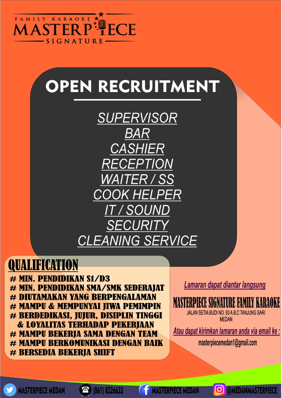 Informasi Loker Terbaru di Masterpiece Signature Medan Mei ...