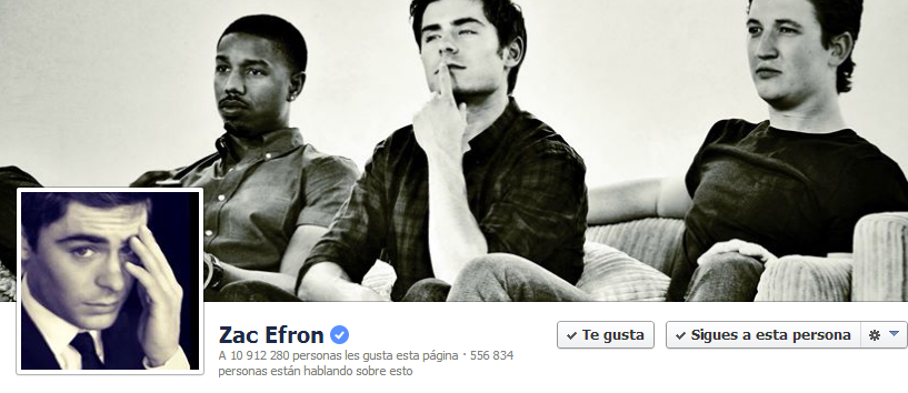 Facebook Oficial de Zac Efron