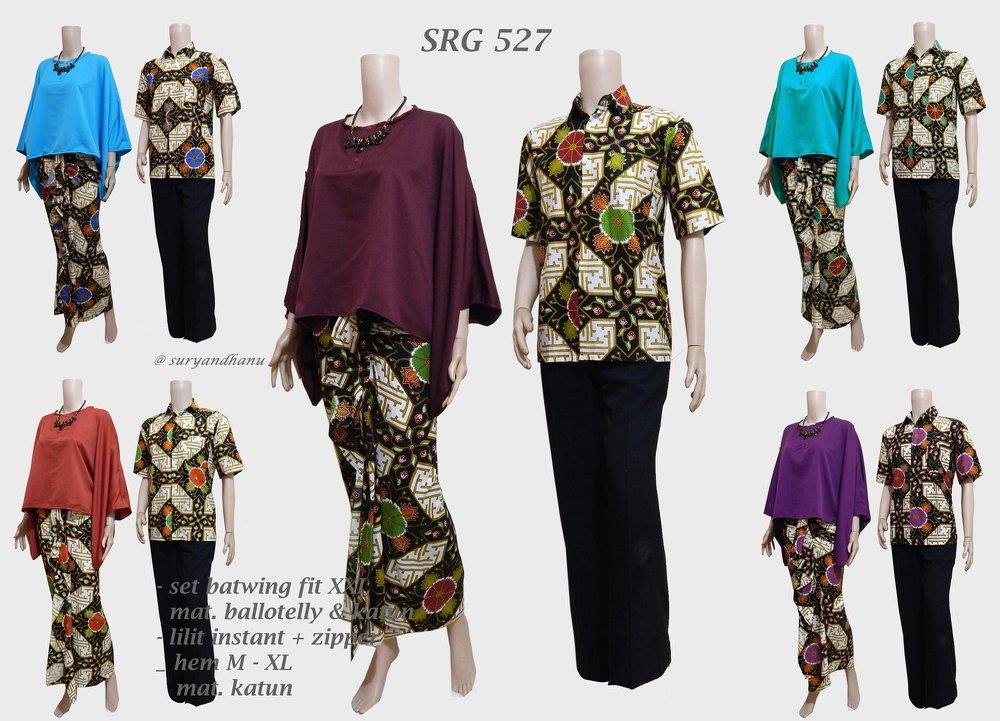 Baju Batik Setelan Rok Lilit Dan Blus Batwing baju batik setelan rok lilit dan blus batwing