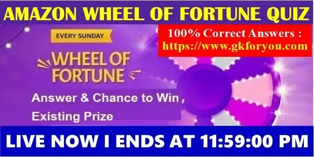 Amazon wheel of Fortune Quiz Answer Today's