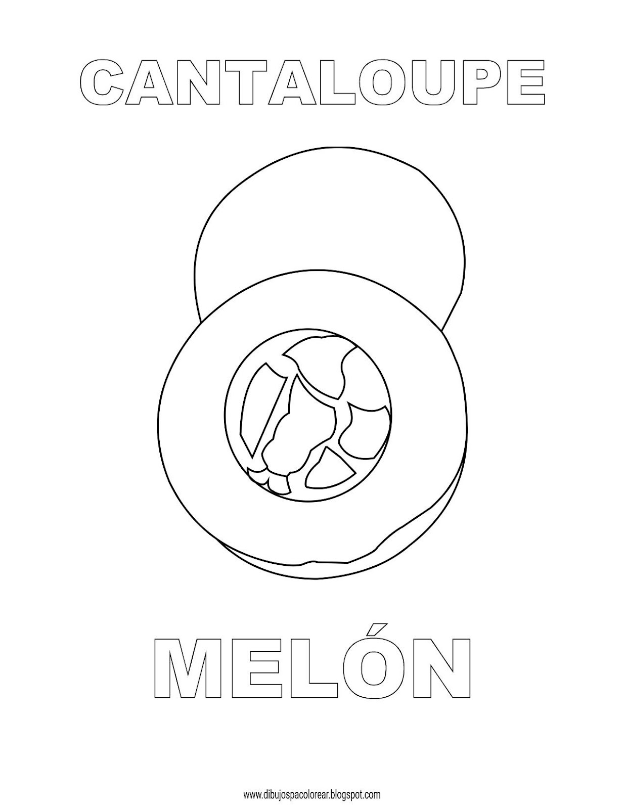 Dibujos Inglés Español con M Melón Cantaloupe