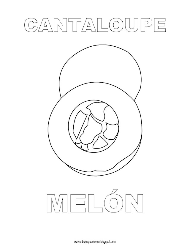 Dibujos Inglés - Español con M: Melón - Cantaloupe
