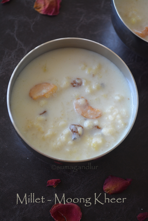 Veggie Platter Proso Millet Moong Kheer
