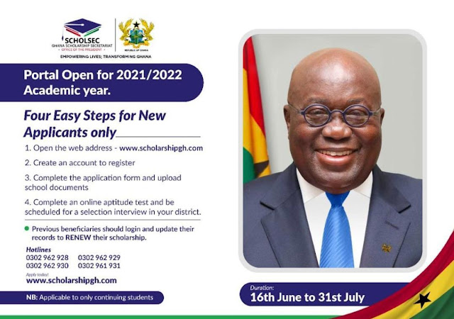 Ghana Scholarship Secretariat opens portal for 2021/2022 Academic
