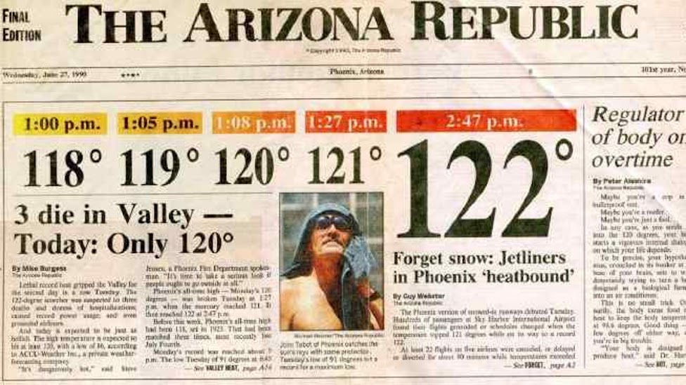 The Big Wobble Heat records continue to tumble in Arizona Phoenix on