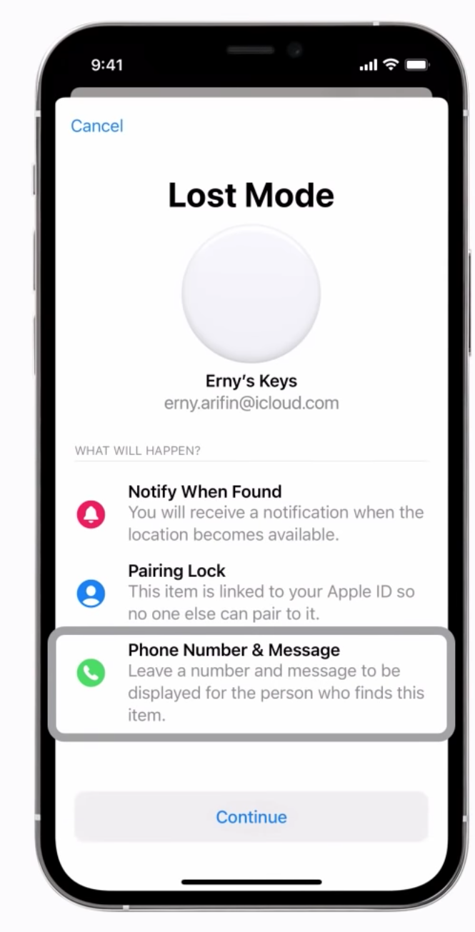 How to setup Lost Mode on AirTag