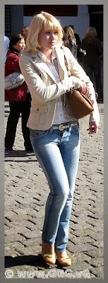 Girl in jeans on the street