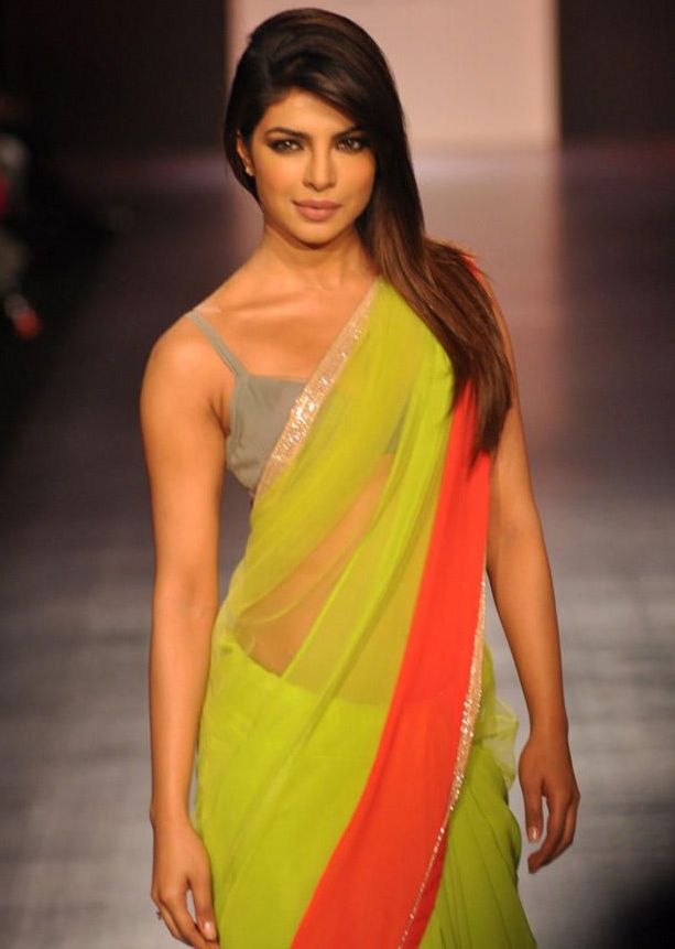 Priyanka Chopra Hot Images In Saree At Lakme Fashion Week Spicy Ammayi