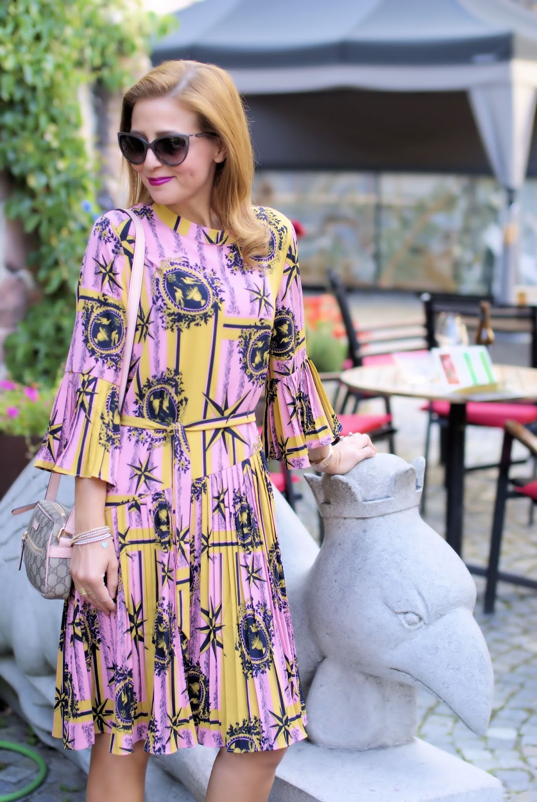 How to wear a plated dress in Fall with a Metisu dress on Fashion and Cookies fashion blog, fashion blogger style