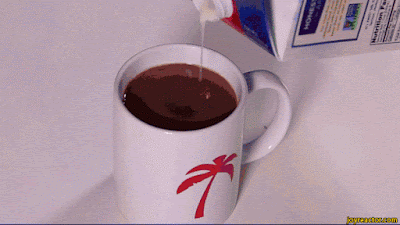 Wärmebildkamera - Kaffee wird durch Milch kälter
