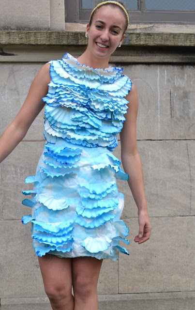 Maria Delassandra: Aqua Coffee Filter Dress