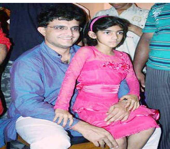 Saurav Ganguly with her daughter Sana Ganguly