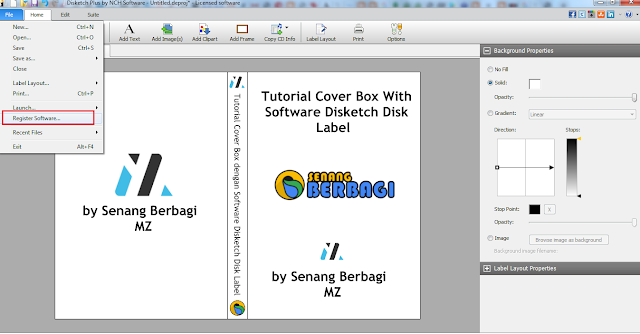 cara register software disketch disk label