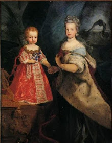 Elisabeth Therese of Lorraine with her eldest son the Duke of Aosta, 1740