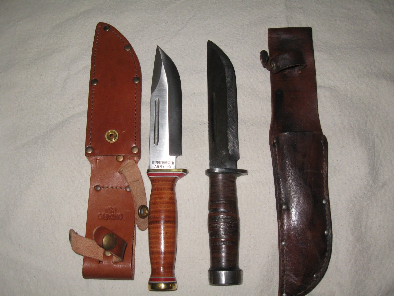 Cattaraugus 225Q the Original Quartermaster knife and the P3 Ontario Quartermaster knife