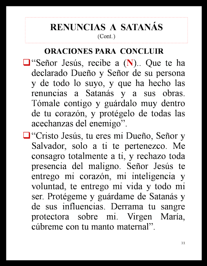 Vade Retro Satana Las Renuncias a