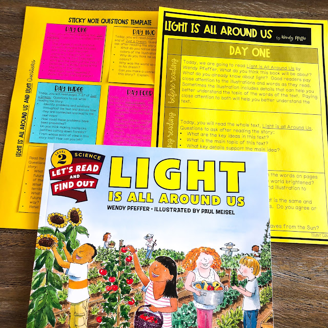 May read alouds for second grade that integrate light waves, sound waves, and STEM for second grade.  Teach literacy skills illustrations and words, point of view, character response, problem and solution, ask and answer questions, and more!  Read aloud activities, anchor charts, and crafts for the end of the year!